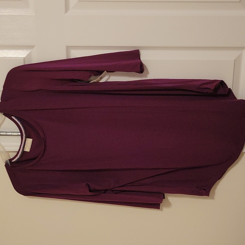 Bobbie Brooks Purple Quarter Long Sleeve Tee Plus Size 2X- 3X New